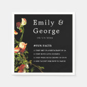 Boho Greenery Burgundy Rozen Black Floral Wedding Servet (Voorkant)