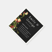 Boho Greenery Burgundy Rozen Black Floral Wedding Servet (Hoek)