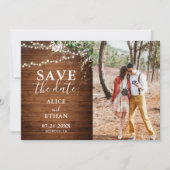 Boho Greenery Calligraphy Photo Save the Date (Voorkant)