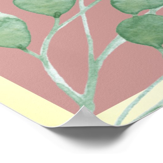 Boho Greenery Dusty Mariage Rose Accueil Poster (Coin)