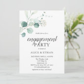 Boho Greenery Eucalyptus Engagement Party Kaart (Staand voorkant)