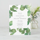 Boho Greenery Eucalyptus Leaves Wedding Kaart (Staand voorkant)