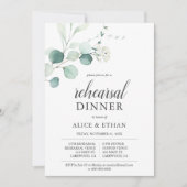Boho Greenery Eucalyptus Rehearsal Dinner Kaart (Voorkant)