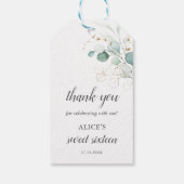 Boho Greenery Eucalyptus Sweet 16 Cadeaulabel (Achterkant)