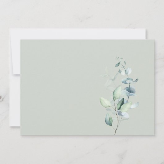 Boho Greenery Eucalyptus Wedding Kaart (Achterkant)