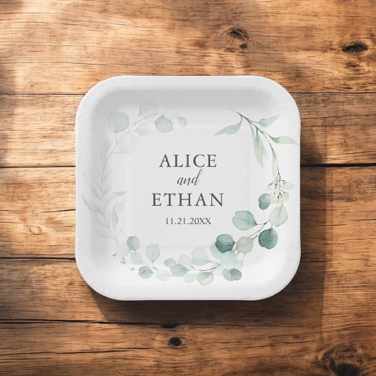 Boho Greenery Eucalyptus Wedding Papieren Bordje