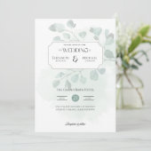 Boho Greenery Faire-part de mariage numérique ou d (Debout devant)