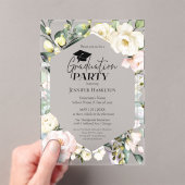 Boho Greenery Floral Lijst Afstudeerfeest Acryl Uitnodigingen (Insitu (Draagbaar))