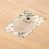 Boho Greenery Floral Lijst Afstudeerfeest Acryl Uitnodigingen (Laagn)