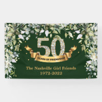 Boho greenery foliage Gold 50 jaar vriendschap