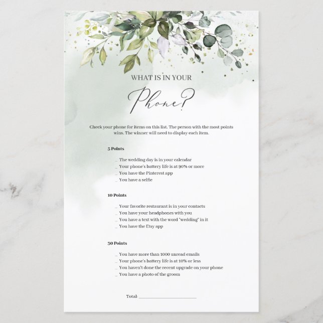 Boho greenery foliage Wat is er op je telefoonspel (Voorkant)