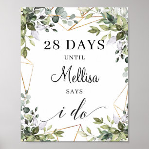 Boho greenery foliy verlaat gouden afdruk teken poster