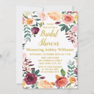 Boho Greenery Herfst in Liefde Bloemen Vrijgezelle Kaart