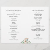 Boho Greenery Leaves Photo Wedding Folded Program (Achterkant)
