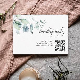 Boho Greenery Leaves Wedding Online RSVP Informatiekaartje