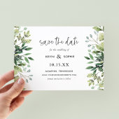 Boho Greenery Magnetic Save the Date