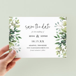 Boho Greenery Magnetic Save the Date