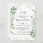 Boho Greenery Mariage Anniversaire Invitations (Devant)