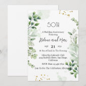 Boho Greenery Mariage Anniversaire Invitations (Devant / Derrière)