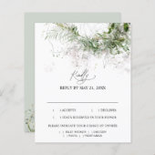 Boho Greenery Mariage Feuille RSVP (Devant / Derrière)