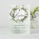 Boho greenery met witte rozen kaart (Staand voorkant)