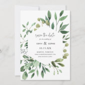 Boho Greenery Modern Save the Date Cards (Voorkant)