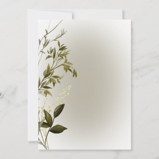 Boho Greenery Modern Wedding Invitation Kaart (Achterkant)