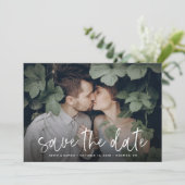 Boho Greenery Photo Save the Date (Staand voorkant)