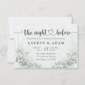 Boho Greenery Rehearsal Dinner  Wedding Invitation (Devant)