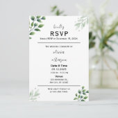 Boho Greenery RSVP Card Invitation Kaartje (Staand voorkant)