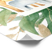Boho Greenery Safari Baby shower Affiche de bienve (Coin)