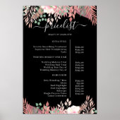 Boho Greenery Salon prijslijst Poster (Voorkant)