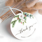 Boho Greenery Script Evergreen Wedding Bedankjes Labels