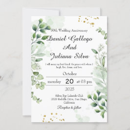 Boho Greenery Wedding Jubileum Uitnodigingen