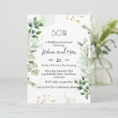 Boho Greenery Wedding Jubileum Uitnodigingen (Staand voorkant)