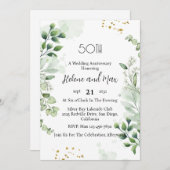 Boho Greenery Wedding Jubileum Uitnodigingen (Voorkant / Achterkant)