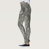Boho Grey Black Mandala Motif Leggings (Gauche)