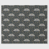 Boho Grey Celestial Moth Pattern Cadeaupapier (Vlak)