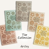Boho Grey Floral Timbre Custom Quote Journal