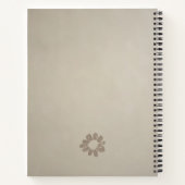 Boho Grey Floral Timbre Custom Quote Journal (Dos)