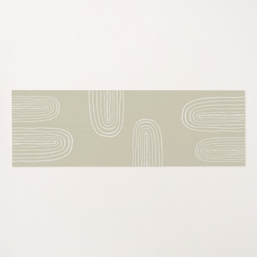 Boho grijs midden eeuw chique regenboog monogram yogamat (Achterkant (horizontaal))