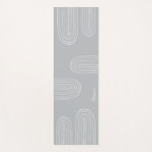 Boho grijs midden eeuw chique regenboog monogram yogamat (Voorkant)