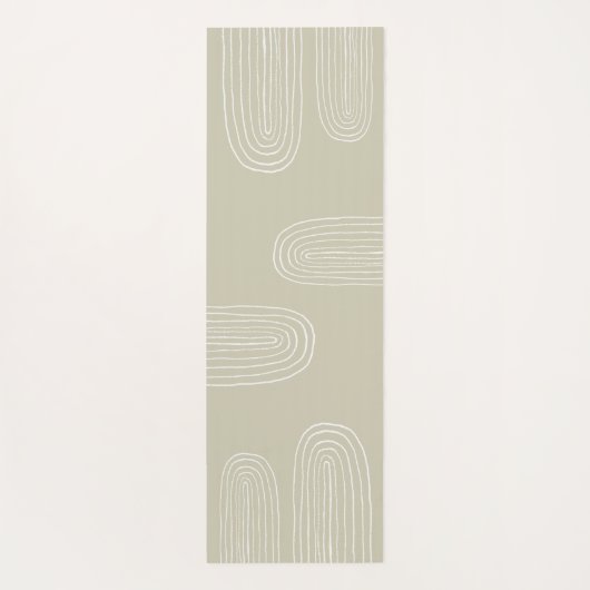 Boho grijs midden eeuw chique regenboog monogram yogamat (Achterkant)