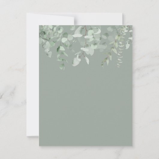 Boho groen blad eucalyptus bruiloft dank u bedankkaart (Achterkant)