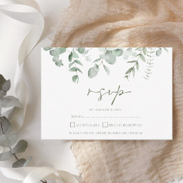 Boho groen blad eucalyptus bruiloft RSVP