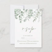 Boho groen blad eucalyptus bruiloft RSVP Kaartje (Voorkant)