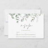 Boho groen blad eucalyptus bruiloft RSVP Kaartje (Voorkant)