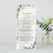 Boho groen eucalyptus gebladerte goud lijst programma (Staand voorkant)