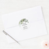 Boho groen eucalyptus gebladerte gouden schitterin ronde sticker (Envelop)