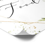 Boho groen gebladerte goud geometrisch voedsel bor poster (Hoek)